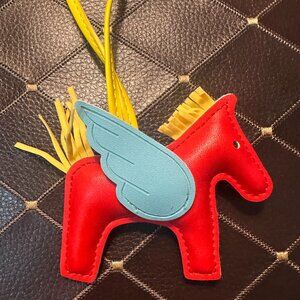 Colorful Leather Horse Bag Charm Keychain